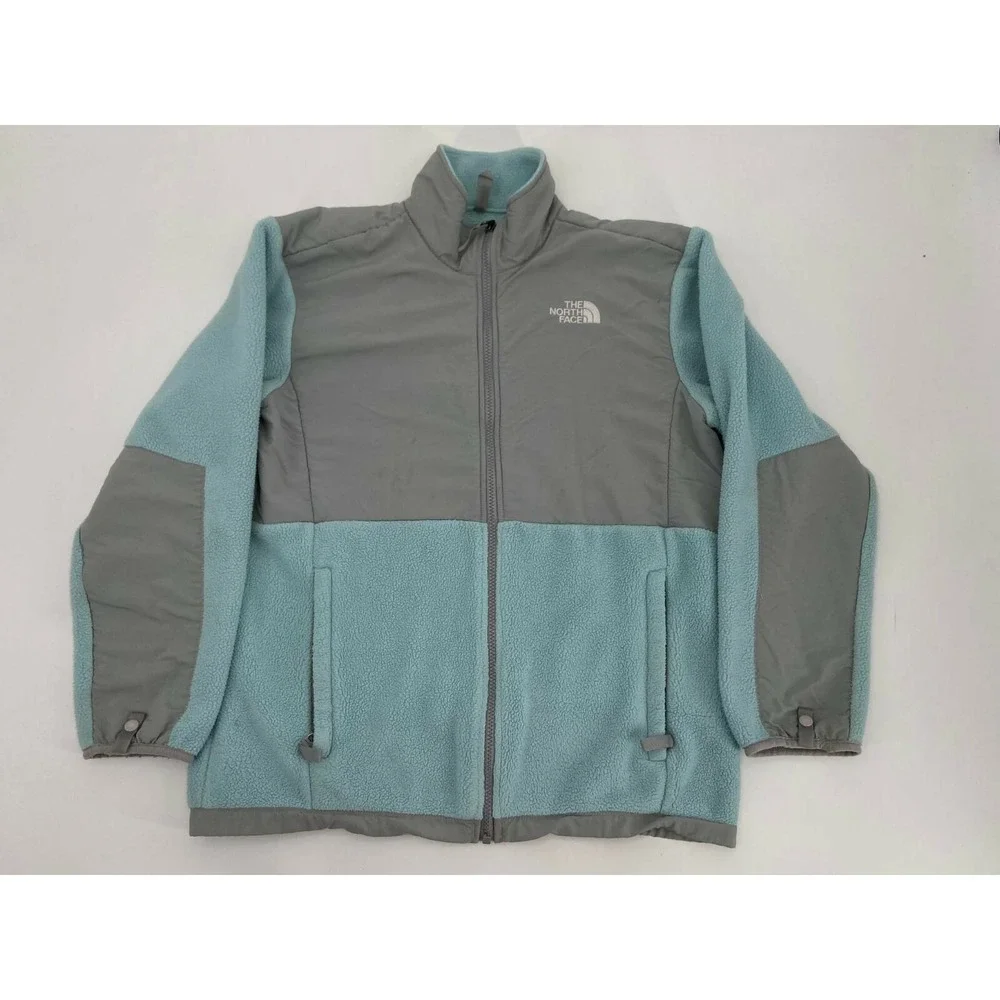The North Face Gray/Light Green Jacket Girls‎ Size XL Fleece